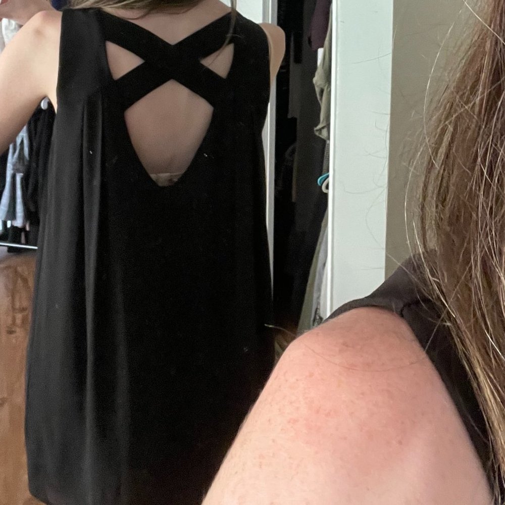 Black Criss-Cross Back Swing Dress